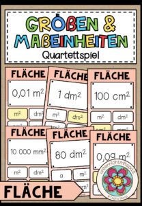 GRÖßEN UND MAßEINHEITEN – Fläche (Quartettspiel)