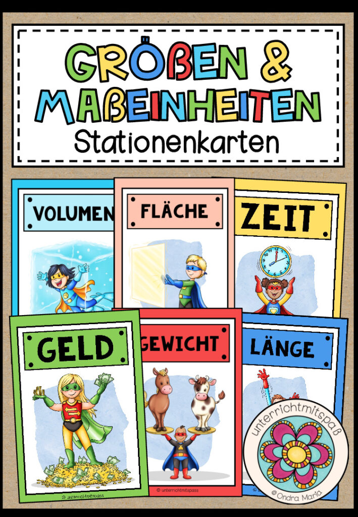 GRÖßEN UND MAßEINHEITEN – Stationenkarten