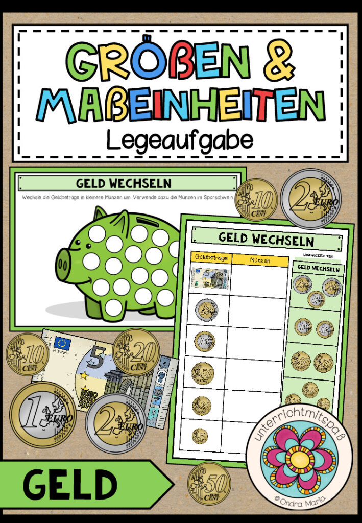 GRÖßEN UND MAßEINHEITEN – Geld wechseln (Legeaufgabe)