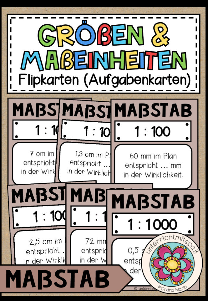 GRÖßEN UND MAßEINHEITEN – Maßstab (Aufgabenkarten)