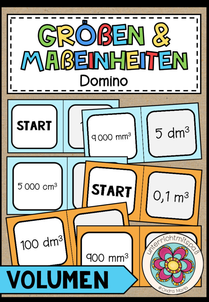 GRÖßEN UND MAßEINHEITEN – Volumen (2 Dominos)