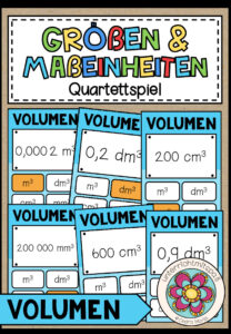 GRÖßEN UND MAßEINHEITEN – Volumen (Quartettspiel)