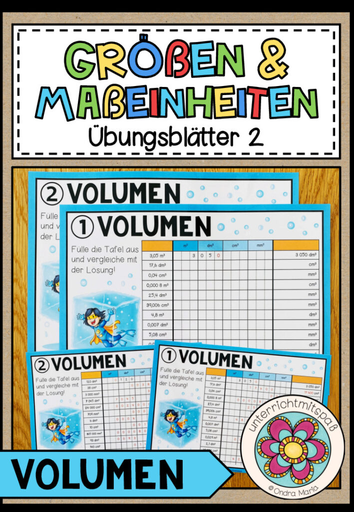 GRÖßEN UND MAßEINHEITEN – Volumen (Übungsblätter 2)