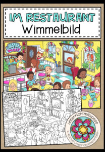IM RESTAURANT – Wimmelbild + Arbeitsblätter (für alle Sprachen geeignet)
