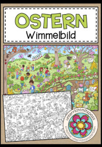 OSTERN – Wimmelbild + Arbeitsblätter (für alle Sprachen geeignet)