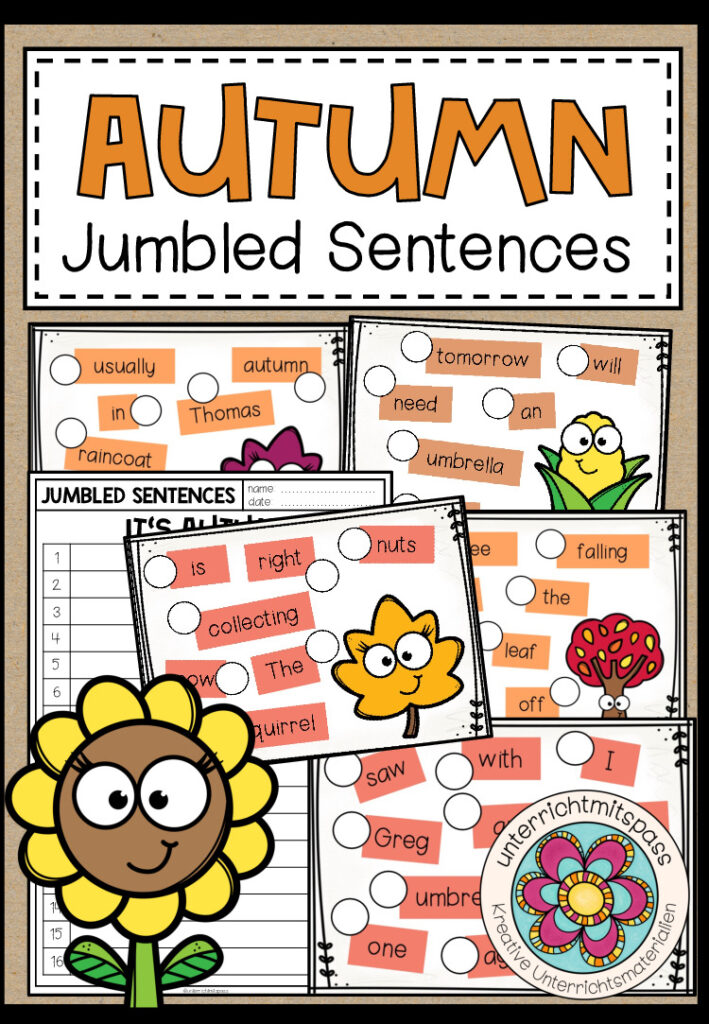 AUTUMN – Jumbled Sentences (Task Cards / Aufgabenkarten)