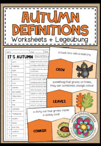 AUTUMN Definitions – Legeübung + Worksheets (3-fach differenziert)