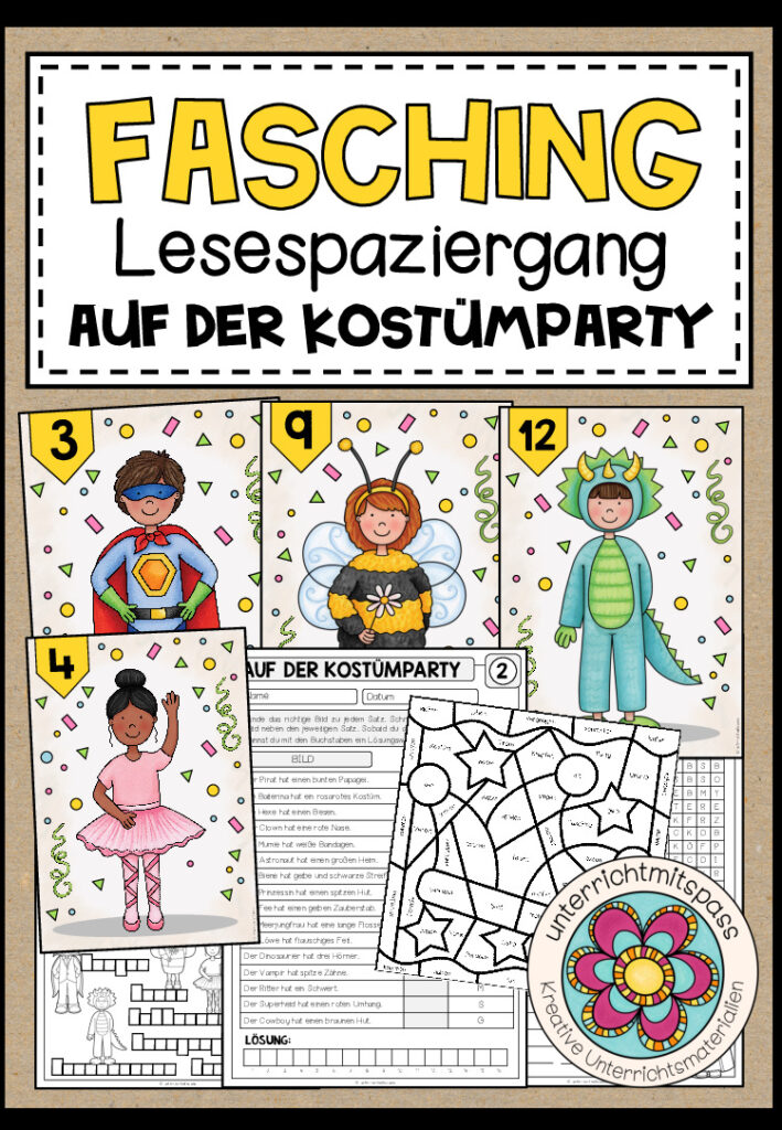 AUF DER KOSTÜMPARTY – Lesespaziergang (5-fach differenziert)