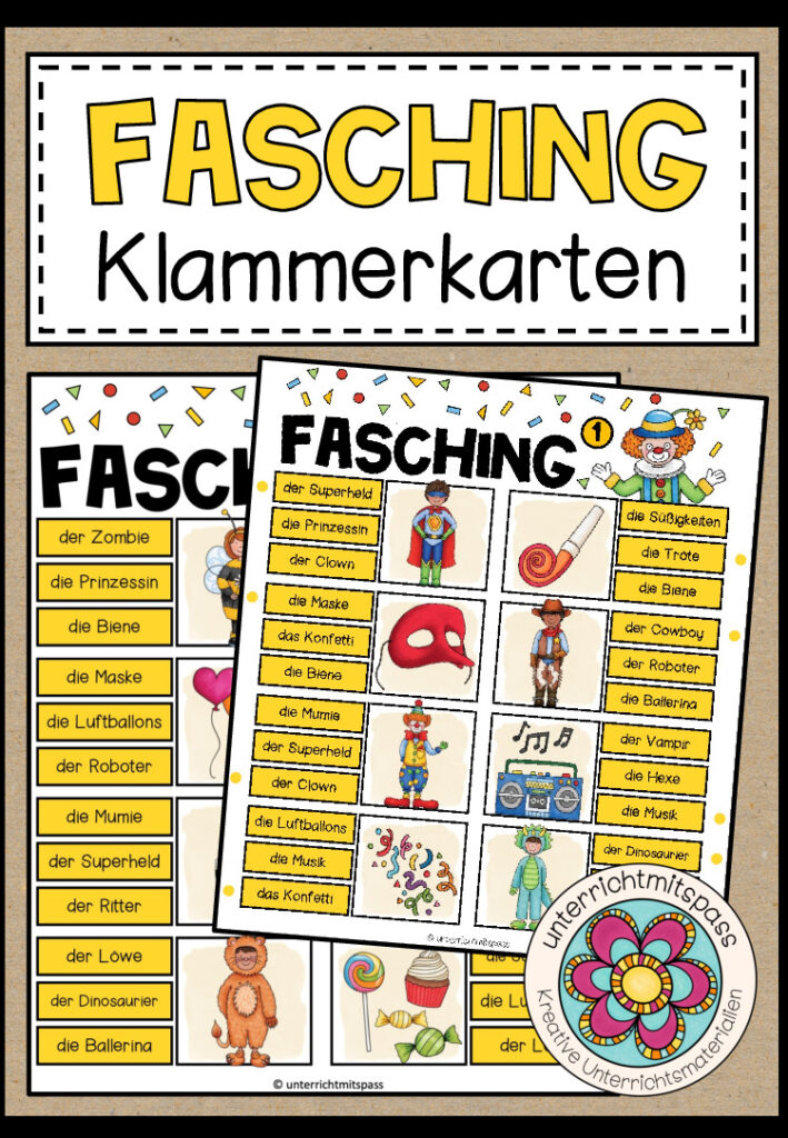 FASCHING / KARNEVAL – Klammerkarten