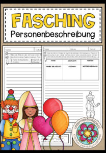 FASCHING / KARNEVAL – Personenbeschreibung (Kostüme) – Schreibanlass (2-fach differenziert)