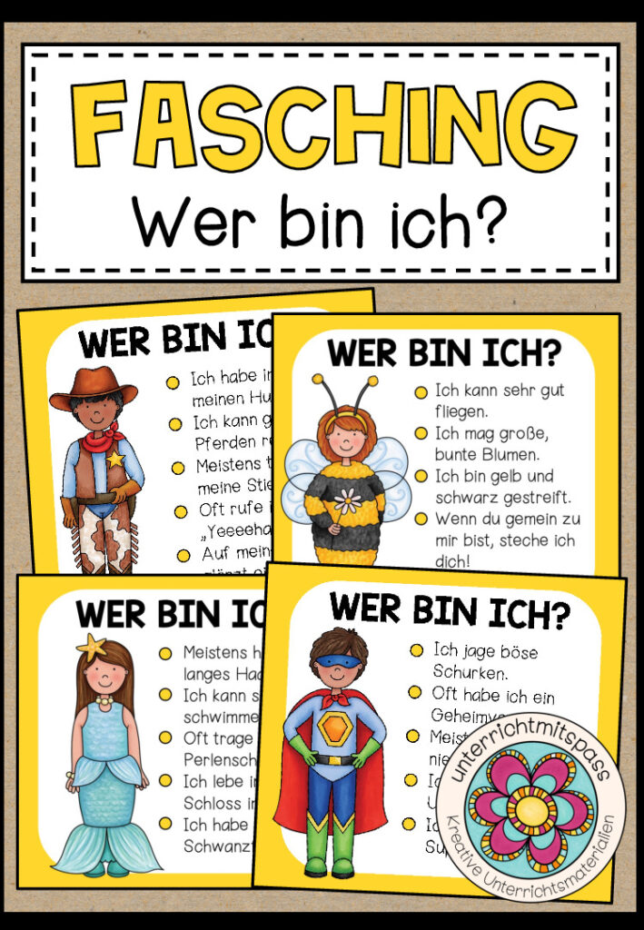 FASCHING / KARNEVAL (Kostüme) – Wer bin ich? – Spiel