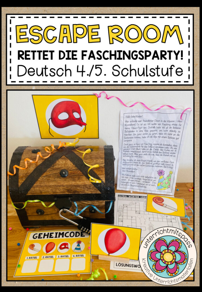 Rettet die Faschingsparty – Escape Room (Deutsch 4./5. Schulstufe)
