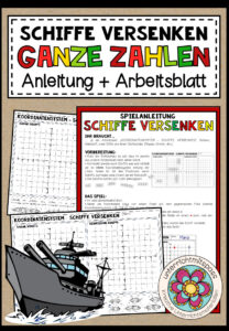 GANZE ZAHLEN (Schiffe versenken) – Anleitung + Arbeitsblatt