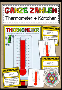 GANZE ZAHLEN (Thermometer) – Schiebeübung + Aufgabenkarten