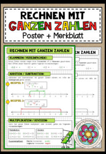 RECHNEN MIT GANZEN ZAHLEN – Poster + Merkblatt