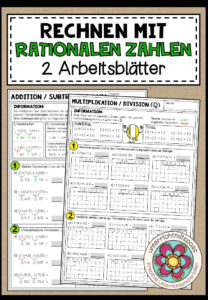 RECHNEN MIT RATIONALEN ZAHLEN – 2 Arbeitsblätter