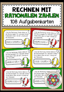 RECHNEN MIT RATIONALEN ZAHLEN – 108 Aufgabenkarten