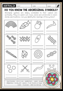 AUSTRALIA – Aboriginal Symbols (Worksheet)