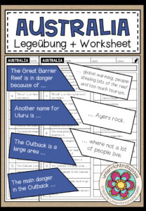 AUSTRALIA – Legeübung + Worksheet