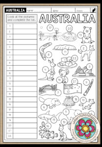 AUSTRALIA – Vocabulary Worksheet