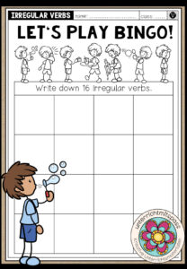 IRREGULAR VERBS – Bingo