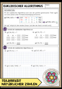 EUKLIDISCHER ALGORITHMUS (ggT) – Arbeitsblatt