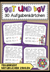ggT UND kgV – 30 Aufgabenkärtchen