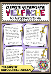 kgV (kleinste gemeinsame Vielfache) – 60 Aufgabenkärtchen