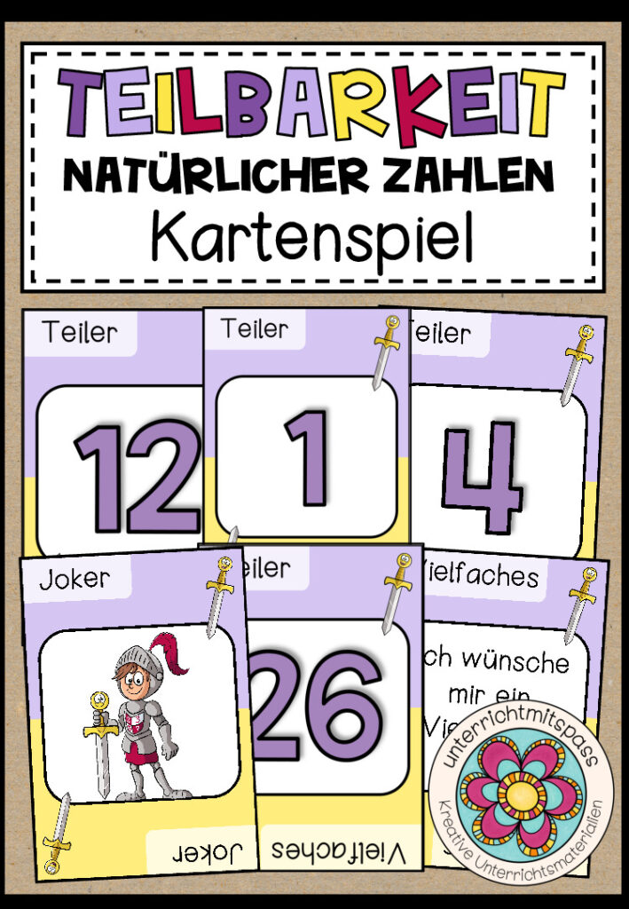 TEILBARKEIT NATÜRLICHER ZAHLEN – Kartenspiel