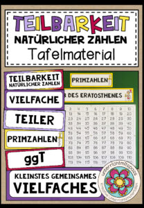 TEILBARKEIT NATÜRLICHER ZAHLEN – Tafelmaterial
