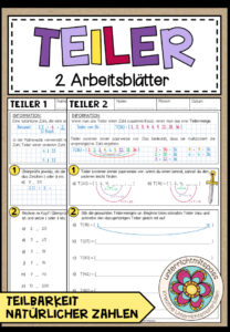 TEILER – 2 Arbeitsblätter
