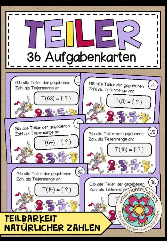 TEILER – 36 Aufgabenkarten