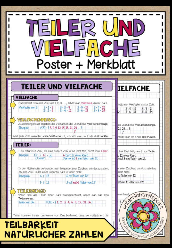 TEILER UND VIELFACHE – Poster + Merkblatt