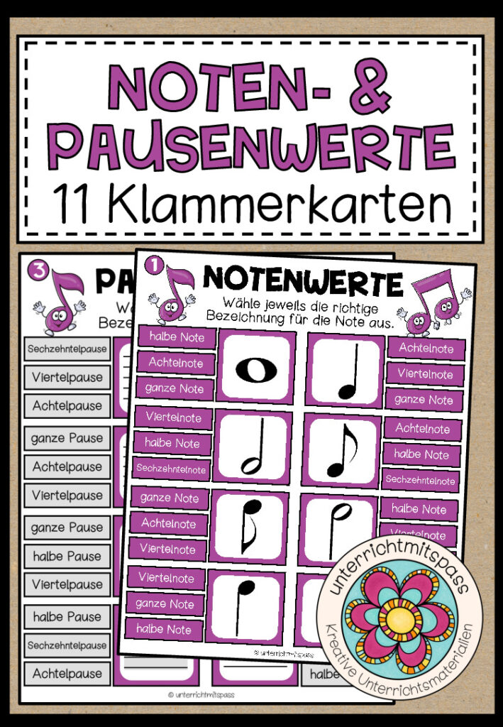 NOTEN- & PAUSENWERTE – 11 Klammerkarten