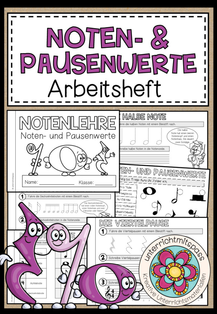 NOTEN- & PAUSENWERTE (Notenlehre) – Arbeitsheft