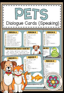 PETS – Dialogue Cards (30 Karten für eine Speaking Activity)
