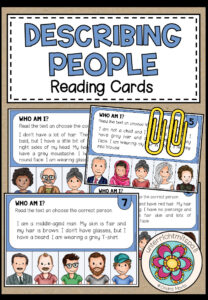 DESCRIBING PEOPLE – Reading Cards (16 Stück)