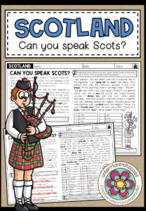 SCOTLAND – Can you speak Scots? (Worksheet)