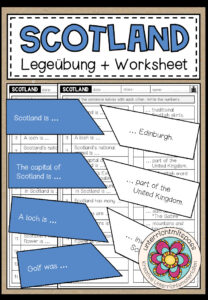 SCOTLAND – Legeübung + Worksheet (Sentence Halves)