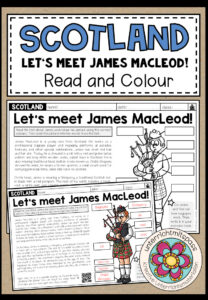SCOTLAND – Let’s meet James MacLeod (Read and Colour)