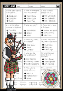 SCOTLAND – Quiz (Worksheet)