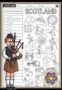 SCOTLAND – Vocabulary Worksheet (3-fach differenziert)