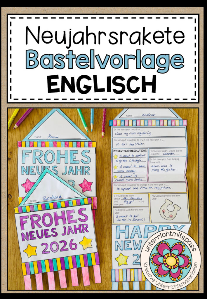 NEUJAHRSRAKETE – Craftivity (ENGLISCH)