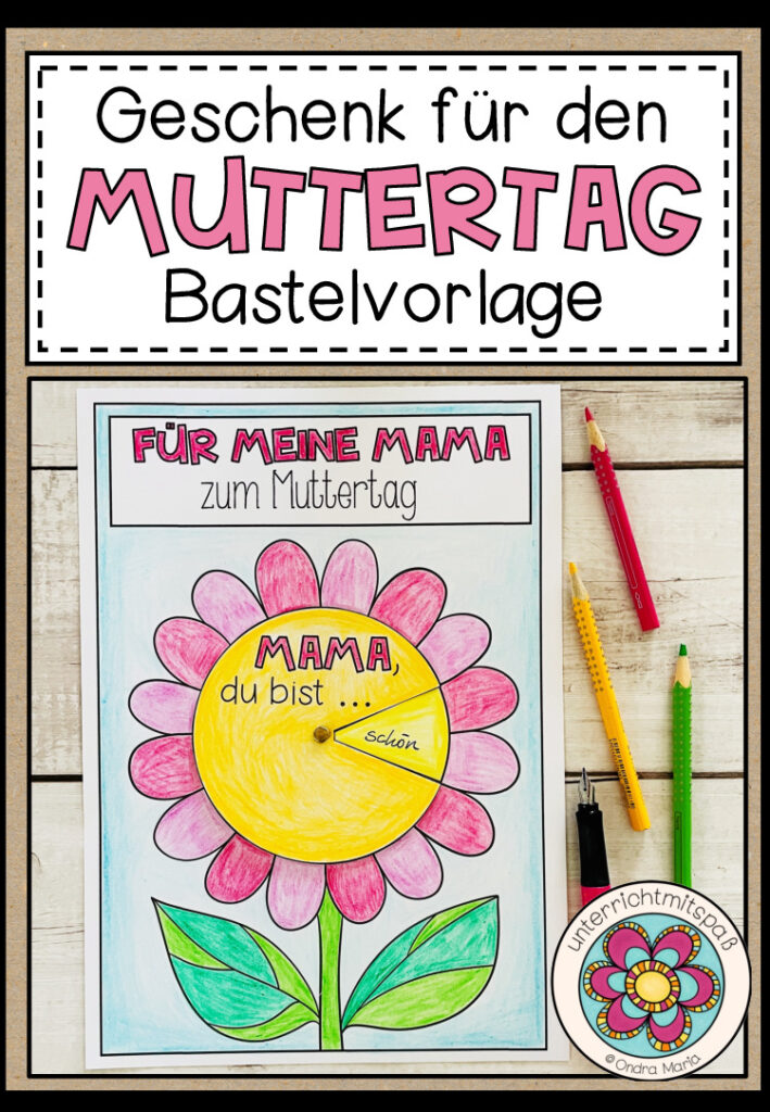 Geschenk für den Muttertag – Bastelvorlage
