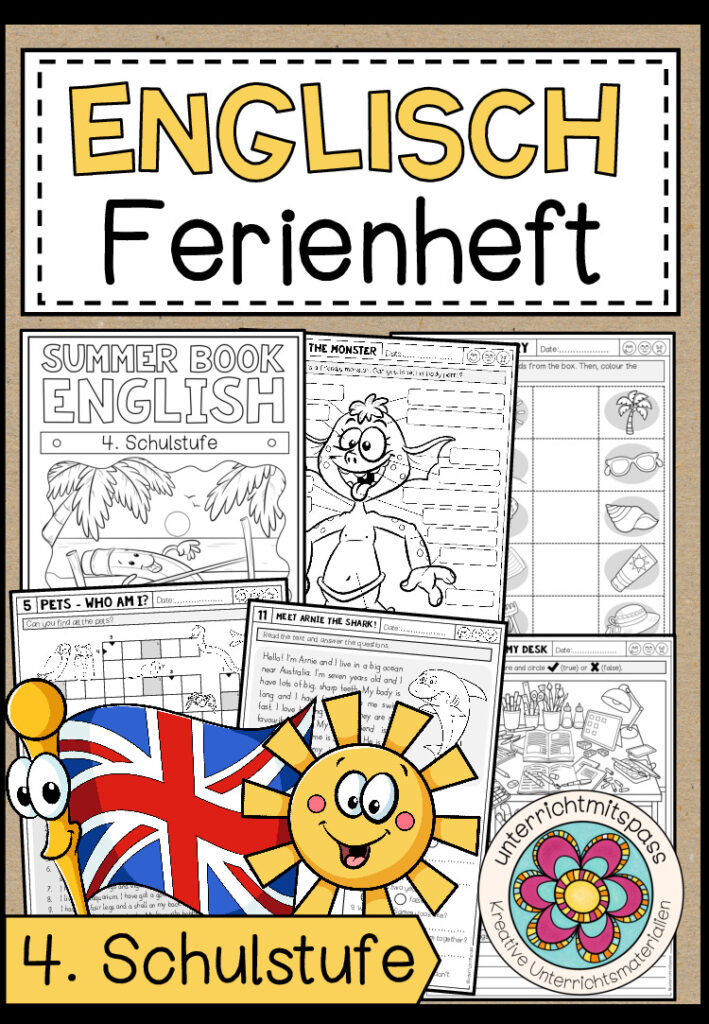 ENGLISCH – FERIENHEFT / WIEDERHOLUNGSHEFT – 4. Schulstufe (Lösungen inkludiert)