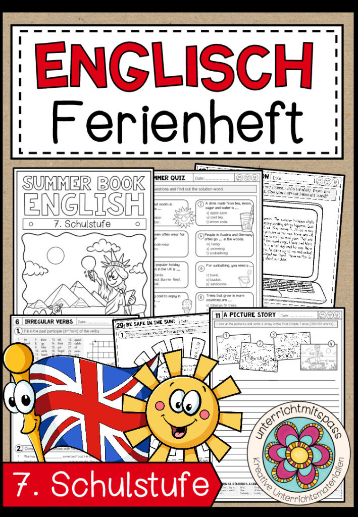 ENGLISCH – FERIENHEFT / WIEDERHOLUNGSHEFT – 7. Schulstufe (Lösungen inkludiert)
