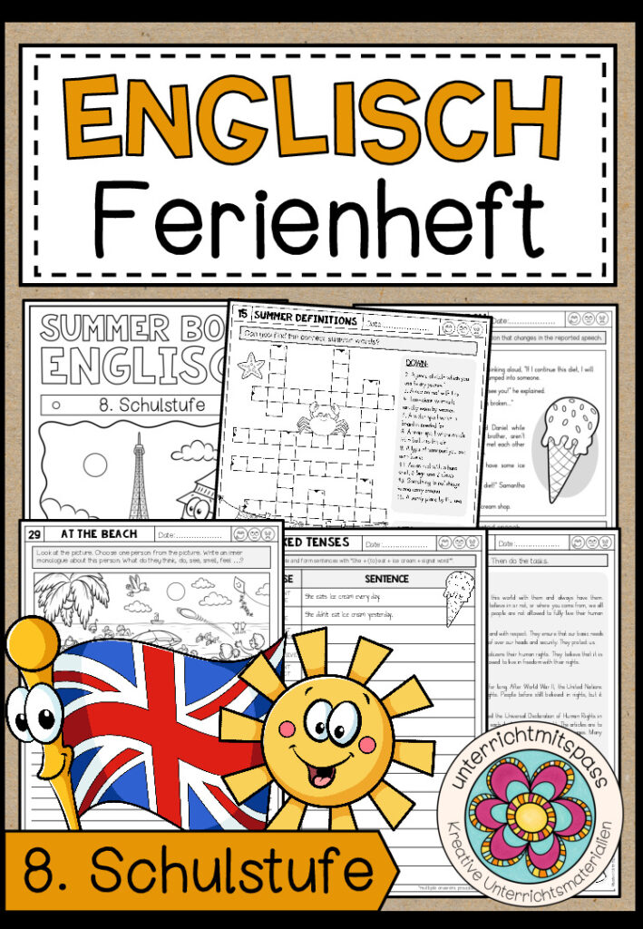ENGLISCH – FERIENHEFT / WIEDERHOLUNGSHEFT – 8. Schulstufe (Lösungen inkludiert)