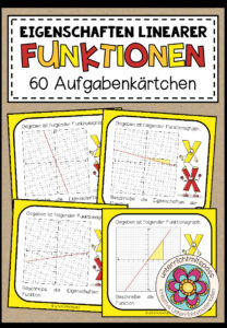 LINEARE FUNKTIONEN (Eigenschaften) – 60 Aufgabenkärtchen