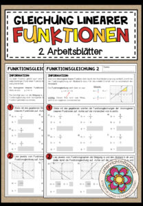 LINEARE FUNKTIONEN (Gleichung) – 2 Arbeitsblätter