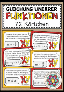 LINEARE FUNKTIONEN (Gleichung) – 72 Kärtchen